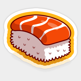 Salmon Sushi Cartoon Illustration Sticker